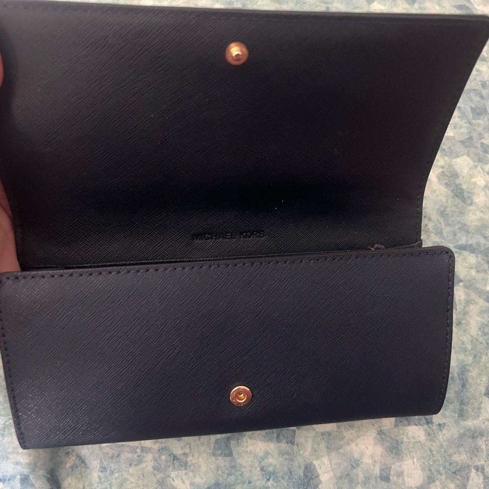 Michael Kors Walker blue saffiano leather